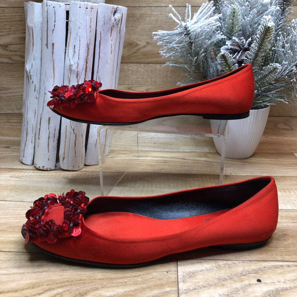 6 RED SEQUIN FLAT