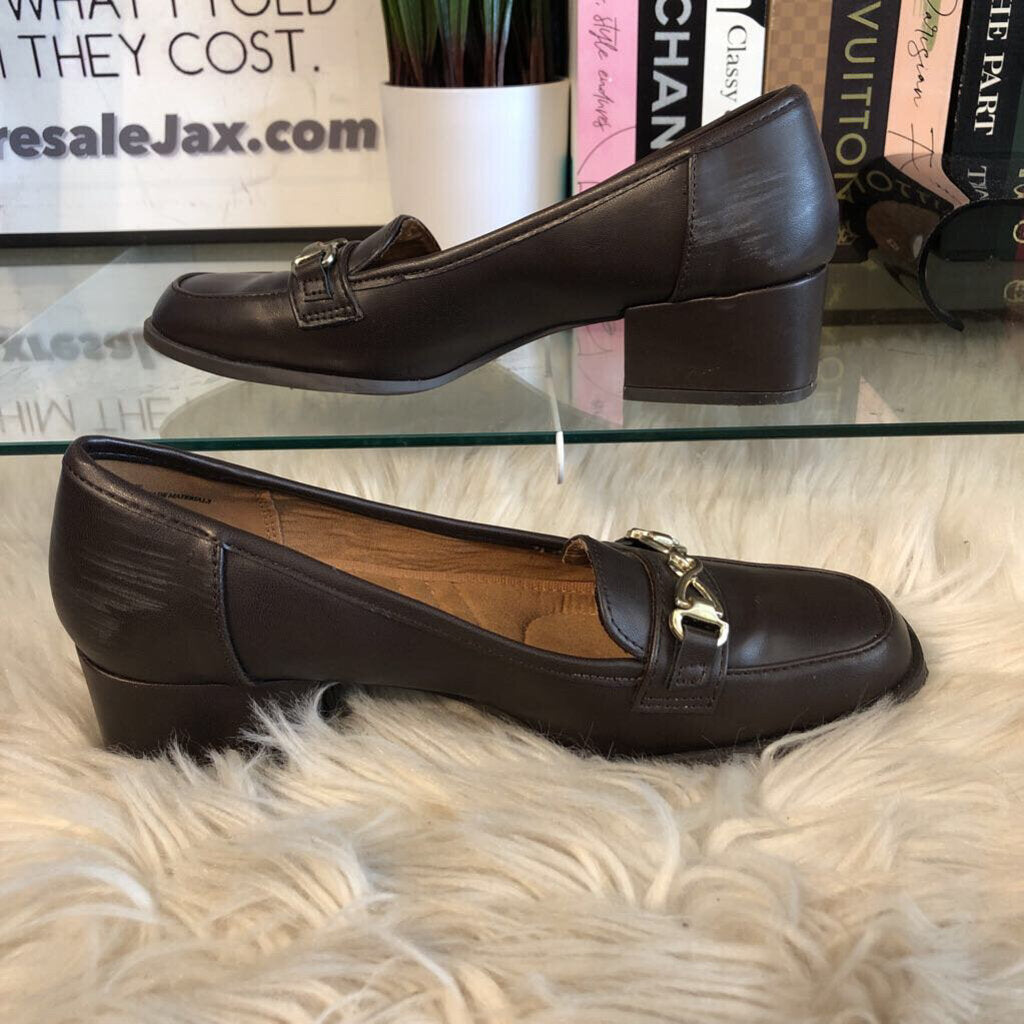 7M LEATHER BLOCK HEEL