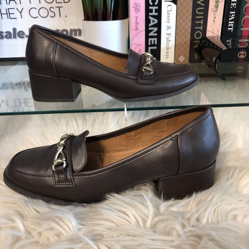 7M LEATHER BLOCK HEEL