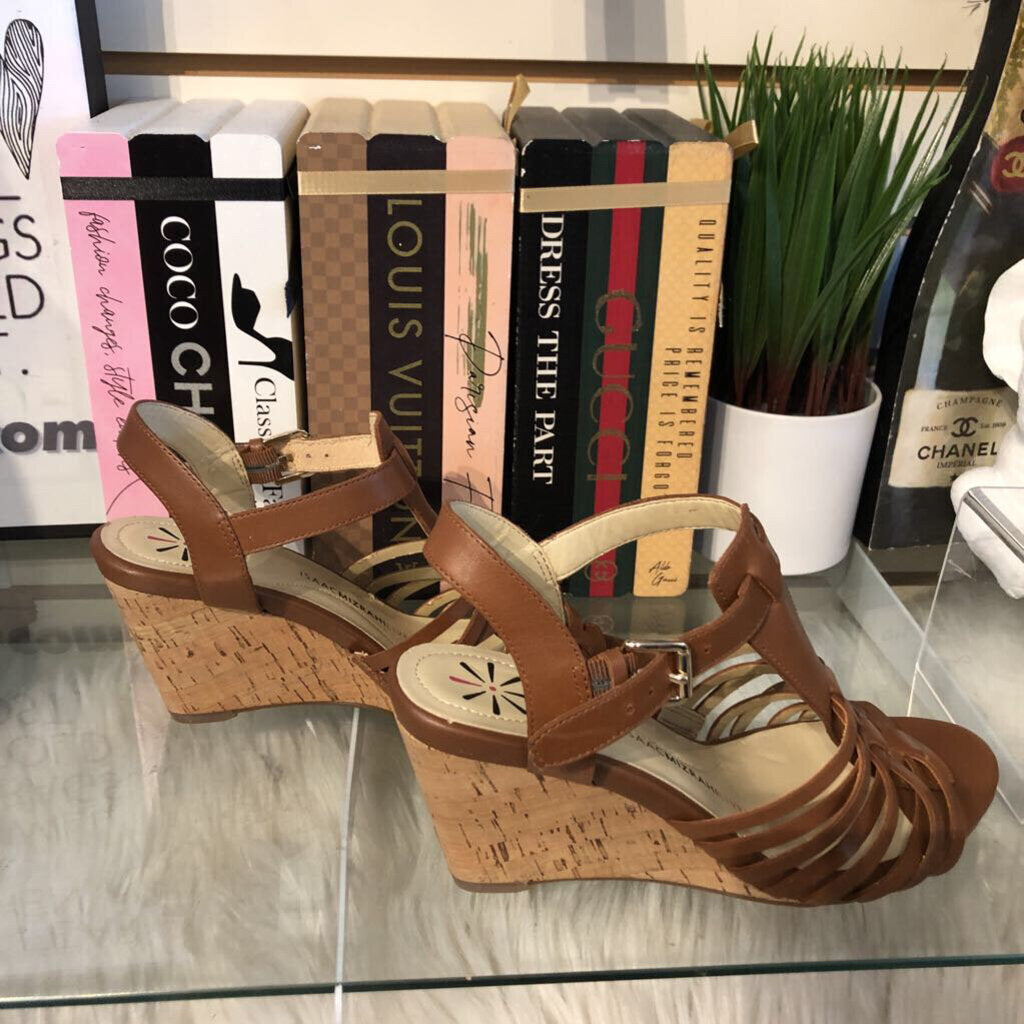 7.5 LEATHER STRAPPY CORK WEDGE