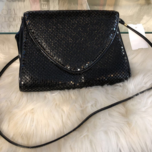 MESH BLACK CLUTCH SHOULDER BAG