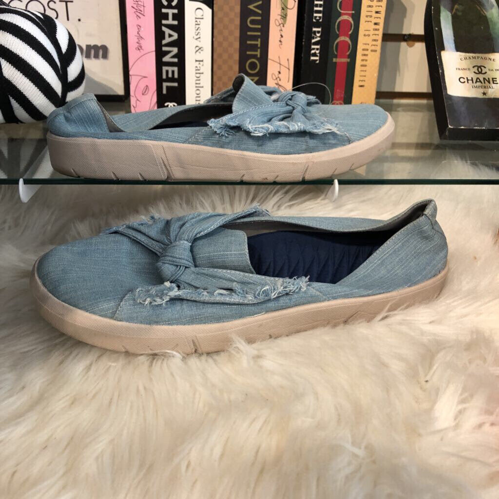 10 BOW DENIM SLIP ON