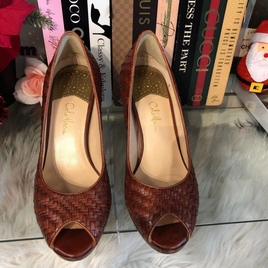 8B WOVEN PEEPTOE HEEL