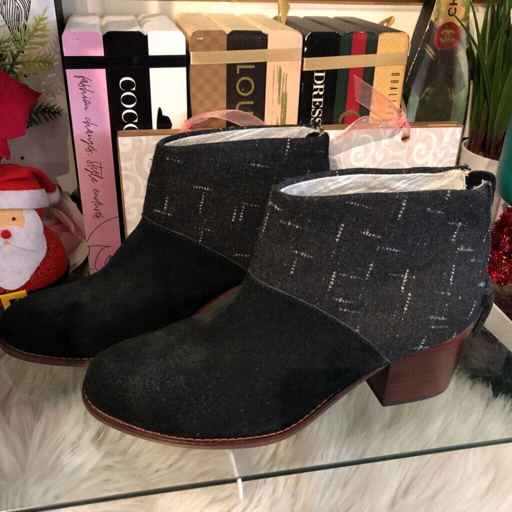 10M TOMS LEILA ANKLE BOOT SUEDE DOTTED WOOL