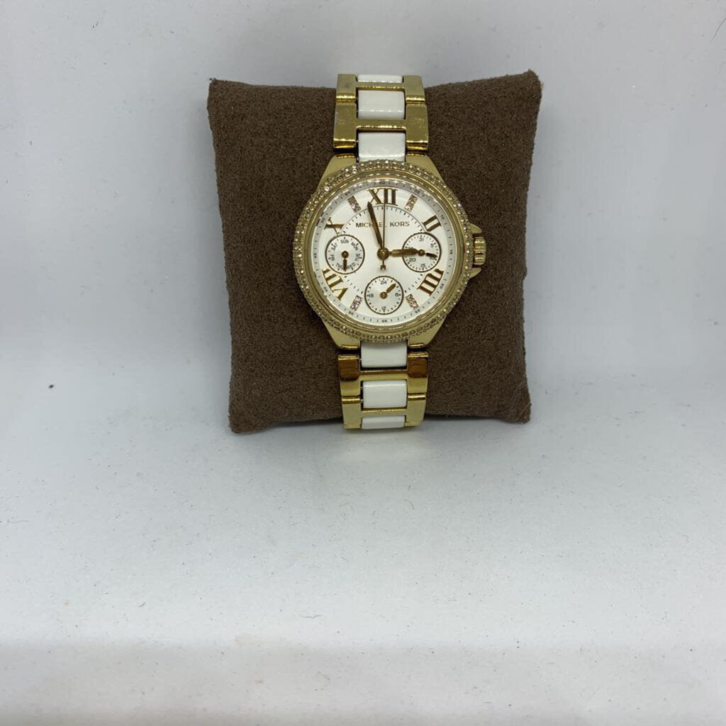 MICHAEL KORS WHITE GOLD AS IS CHRONO WATCH