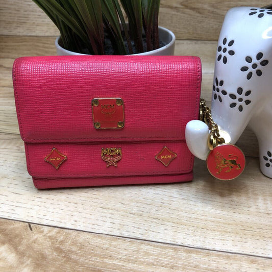*PINK LEATHER CHARMED WALLET