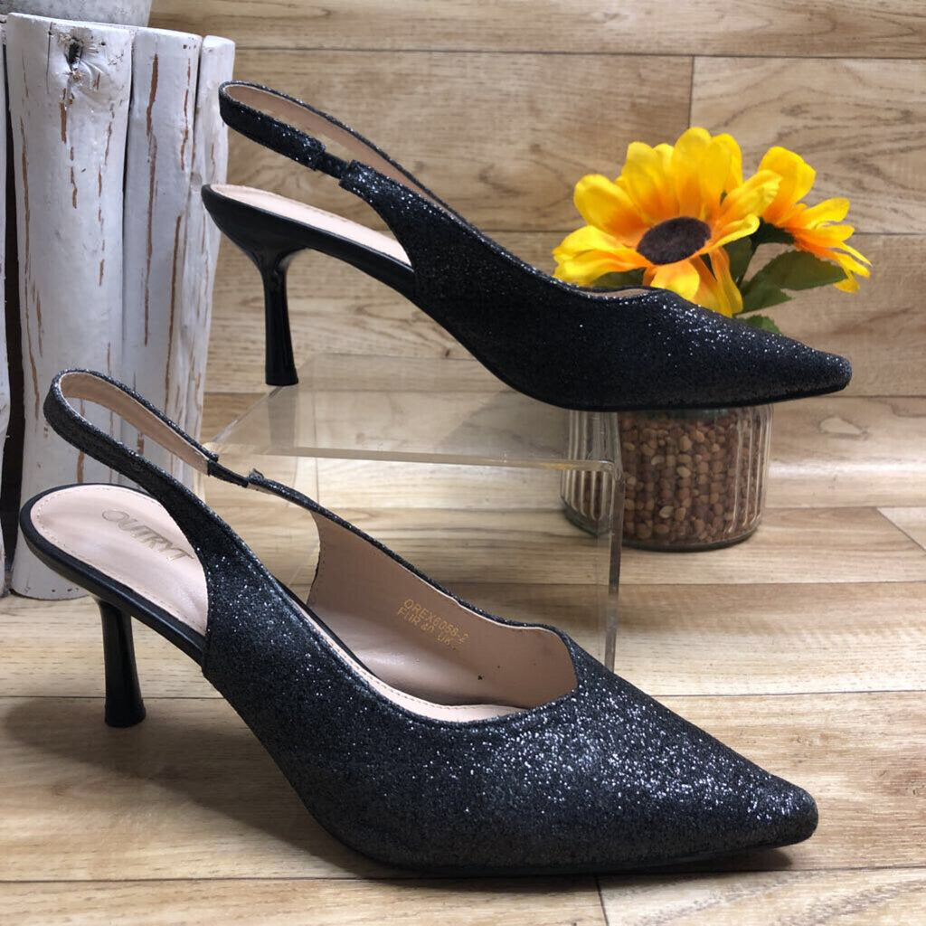 7 SHIMMER POINTED TOE SLNGBACK HEEL