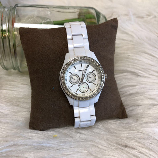 FOSSIL WHITE CZ WATCH